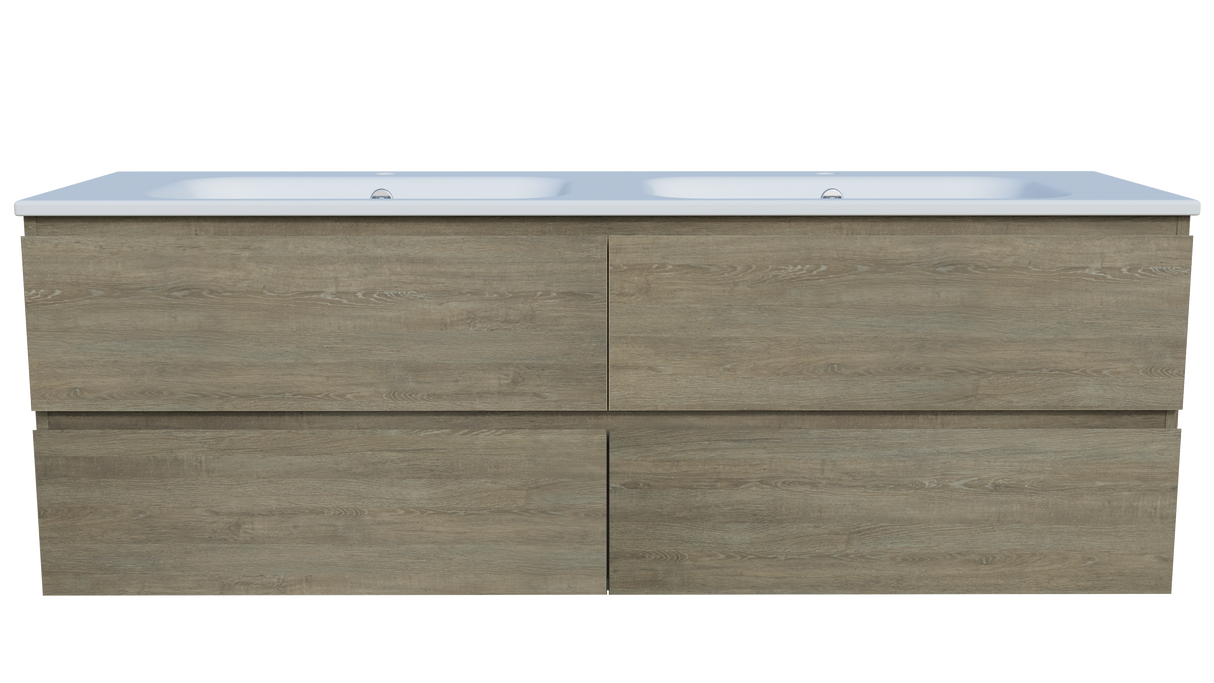 Nevada Plus Vanity 1500mm Double Bowl Haven Top Wall hung (NEVP-V-1500-D-HVN-W)