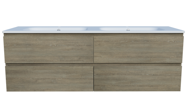 Nevada Plus Vanity 1500mm Double Bowl Haven Top Wall hung (NEVP-V-1500-D-HVN-W)