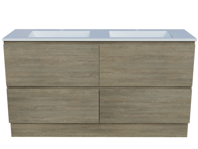 Nevada Plus Vanity 1500mm Double Bowl Regal Top Floor standing (NEVP-V-1500-D-REG-F)