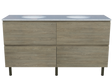 Nevada Plus Vanity 1500mm Double White Gloss Under Counter Basins SilkSurface Top On Legs (NEVP-V-1500-D-SSU-L)
