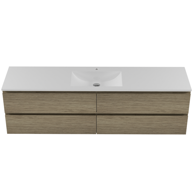 Nevada Plus Vanity 1800mm Centre Bowl Regal Top Wall hung (NEVP-V-1800-C-REG-W)