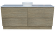 Nevada Plus Vanity 1800mm Centre White Gloss Above Counter Basin SilkSurface Top Floor standing (NEVP-V-1800-C-SSA-F)
