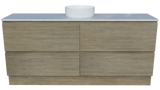 Nevada Plus Vanity 1800mm Centre White Gloss Above Counter Basin SilkSurface Top Floor standing (NEVP-V-1800-C-SSA-F)