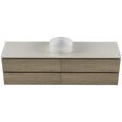Nevada Plus Vanity 1800mm Centre White Gloss Above Counter Basin SilkSurface Top Wall hung (NEVP-V-1800-C-SSA-W)