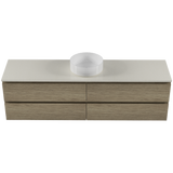 Nevada Plus Vanity 1800mm Centre White Gloss Above Counter Basin SilkSurface Top Wall hung (NEVP-V-1800-C-SSA-W)