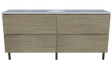 Nevada Plus Vanity 1800mm Centre White Gloss Under Counter Basin SilkSurface Top On Legs (NEVP-V-1800-C-SSU-L)