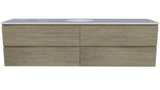 Nevada Plus Vanity 1800mm Centre White Gloss Under Counter Basin SilkSurface Top Wall hung (NEVP-V-1800-C-SSU-W)