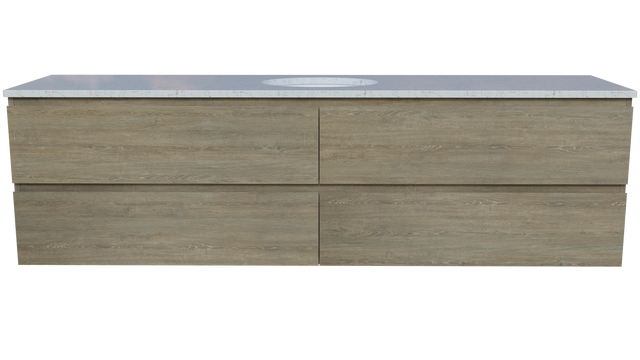 Nevada Plus Vanity 1800mm Centre White Gloss Under Counter Basin SilkSurface Top Wall hung (NEVP-V-1800-C-SSU-W)