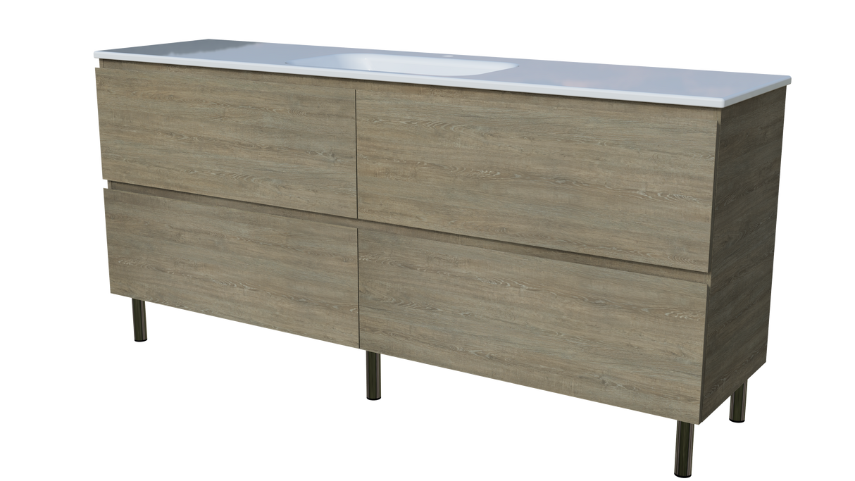 Nevada Plus Vanity 1800mm Centre Bowl Stadium Top On Legs (NEVP-V-1800-C-STD-L)