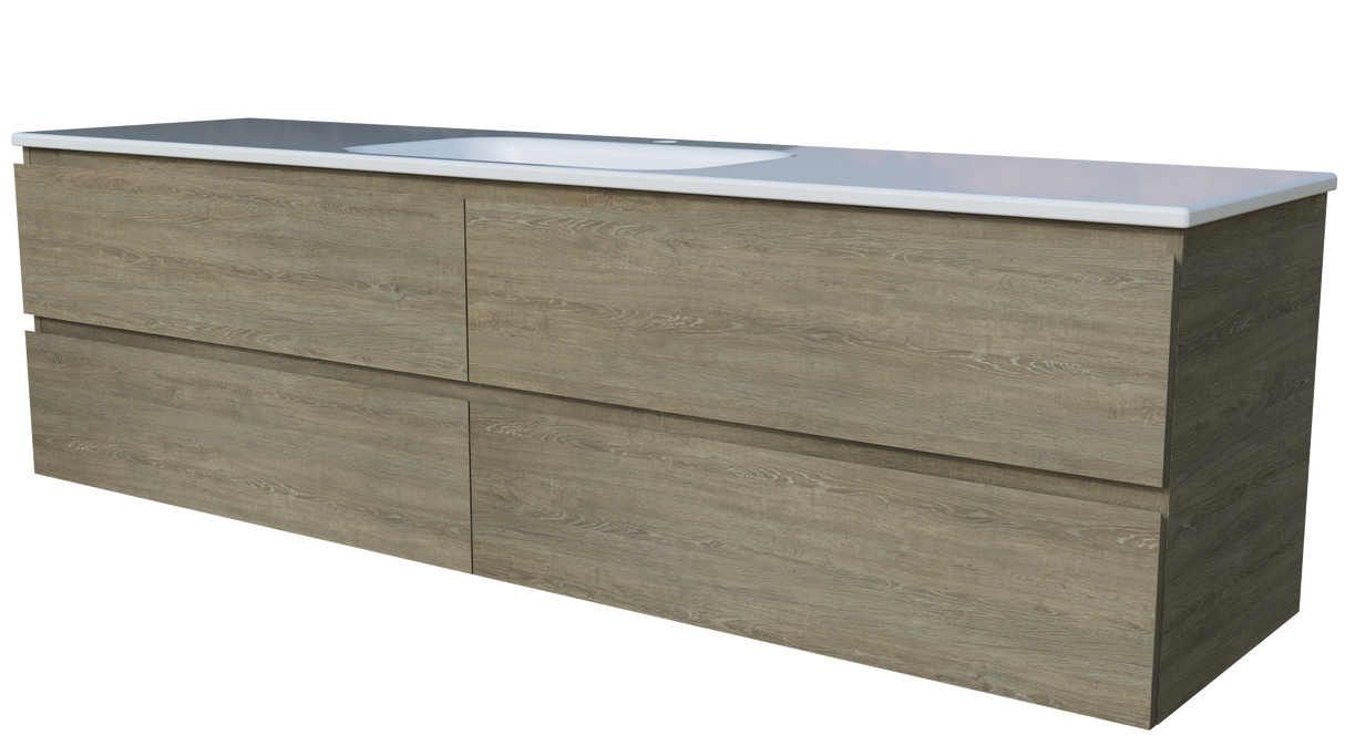 Nevada Plus Vanity 1800mm Centre Bowl Stadium Top Wall hung (NEVP-V-1800-C-STD-W)