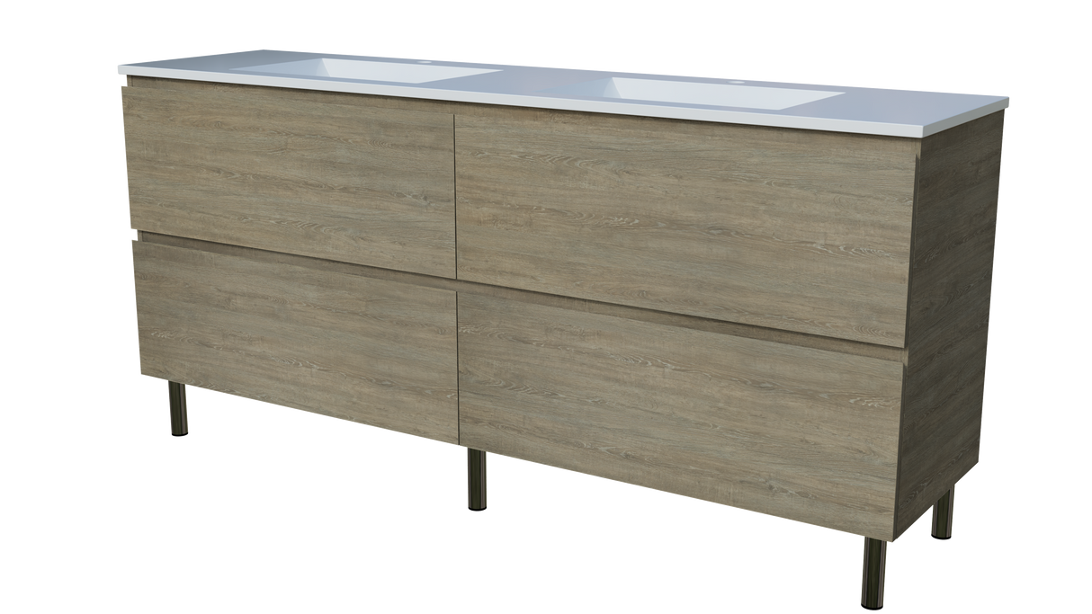 Nevada Plus Vanity 1800mm Double Bowl Regal Top On Legs (NEVP-V-1800-D-REG-L)