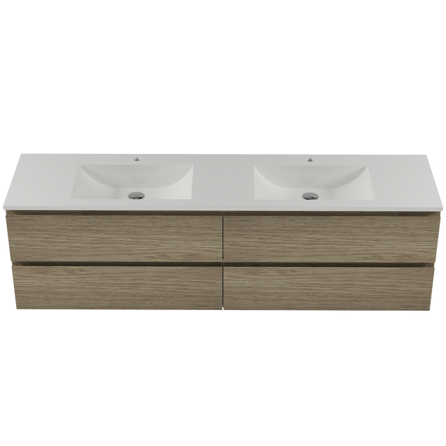 Nevada Plus Vanity 1800mm Double Bowl Regal Top Wall hung (NEVP-V-1800-D-REG-W)