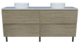 Nevada Plus Vanity 1800mm Double White Gloss Above Counter Basins SilkSurface Top On Legs (NEVP-V-1800-D-SSA-L)