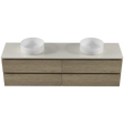 Nevada Plus Vanity 1800mm Double White Gloss Above Counter Basins SilkSurface Top Wall hung (NEVP-V-1800-D-SSA-W)