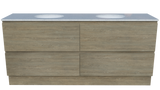 Nevada Plus Vanity 1800mm Double White Gloss Under Counter Basins SilkSurface Top Floor standing (NEVP-V-1800-D-SSU-F)