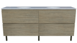 Nevada Plus Vanity 1800mm Double White Gloss Under Counter Basins SilkSurface Top On Legs (NEVP-V-1800-D-SSU-L)