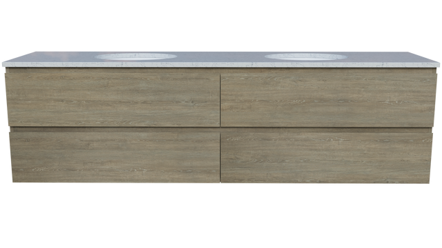 Nevada Plus Vanity 1800mm Double White Gloss Under Counter Basins SilkSurface Top Wall hung (NEVP-V-1800-D-SSU-W)