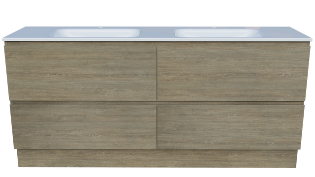 Nevada Plus Vanity 1800mm Double Bowl Stadium Top Floor standing (NEVP-V-1800-D-STD-F)