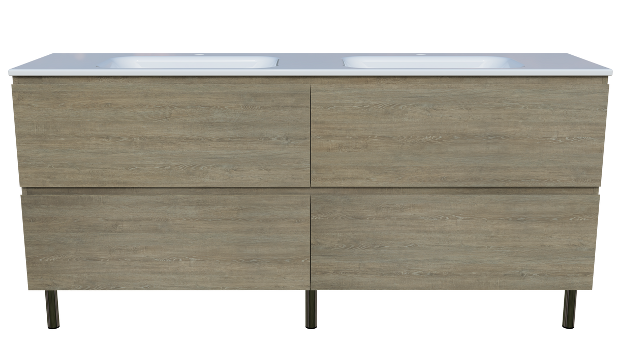 Nevada Plus Vanity 1800mm Double Bowl Stadium Top On Legs (NEVP-V-1800-D-STD-L)