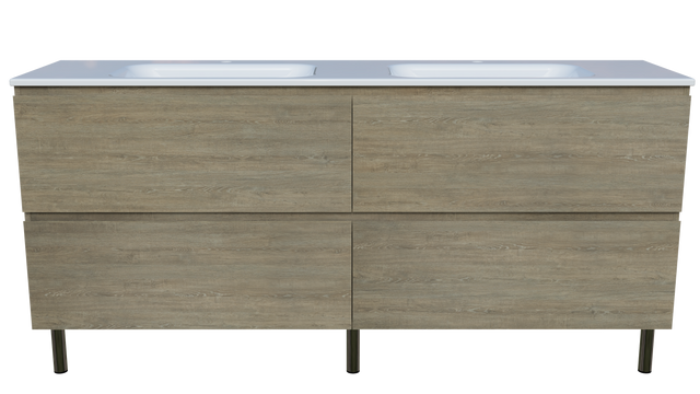 Nevada Plus Vanity 1800mm Double Bowl Stadium Top On Legs (NEVP-V-1800-D-STD-L)