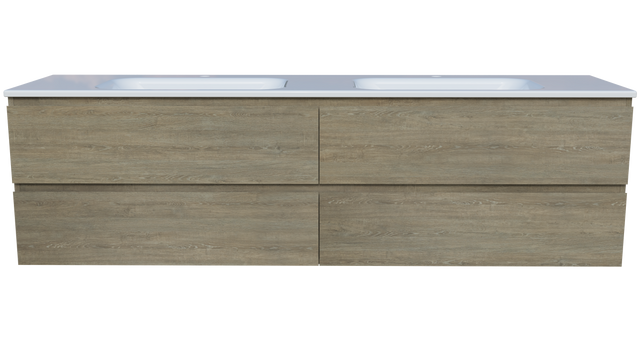 Nevada Plus Vanity 1800mm Double Bowl Stadium Top Wall hung (NEVP-V-1800-D-STD-W)