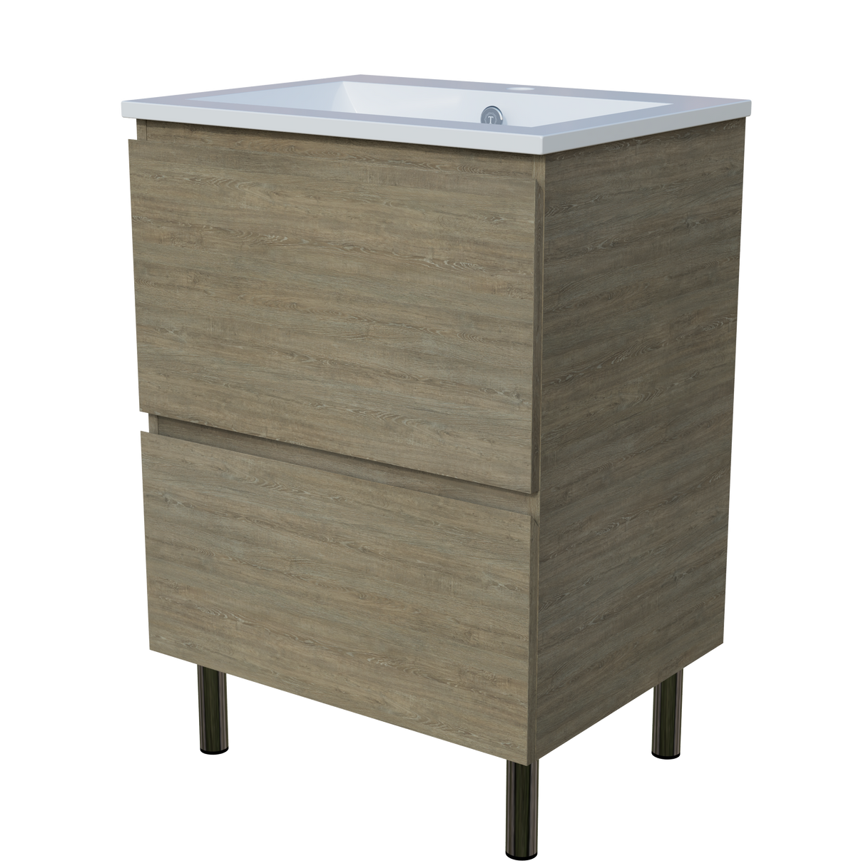 Nevada Plus Vanity 600mm Centre Bowl Alpha Top On Legs (NEVP-V-600-C-APH-L)