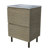 Nevada Plus Vanity 600mm Centre White Gloss Under Counter Basin SilkSurface Top On Legs (NEVP-V-600-C-SSU-L)