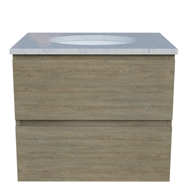 Nevada Plus Vanity 600mm Centre White Gloss Under Counter Basin SilkSurface Top Wall hung (NEVP-V-600-C-SSU-W)
