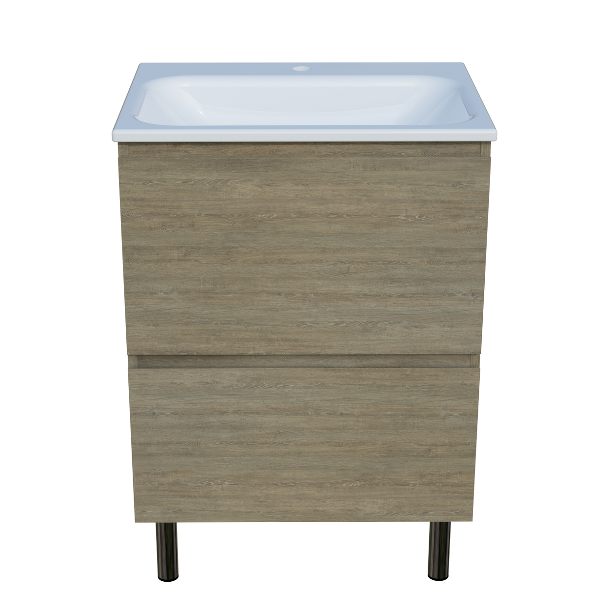 Nevada Plus Vanity 600mm Centre Bowl Stadium Top On Legs (NEVP-V-600-C-STD-L)
