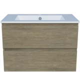 Nevada Plus Vanity 750mm Centre Bowl Alpha Top Wall hung (NEVP-V-750-C-APH-W)
