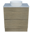 Nevada Plus Vanity 750mm Centre White Gloss Above Counter Basin SilkSurface Top Floor standing (NEVP-V-750-C-SSA-F)