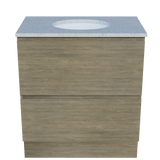 Nevada Plus Vanity 750mm Centre White Gloss Under Counter Basin SilkSurface Top Floor standing (NEVP-V-750-C-SSU-F)
