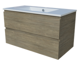 Nevada Plus Vanity 900mm Centre Bowl Alpha Top Wall hung (NEVP-V-900-C-APH-W)