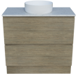 Nevada Plus Vanity 900mm Centre White Gloss Above Counter Basin SilkSurface Top Floor standing (NEVP-V-900-C-SSA-F)