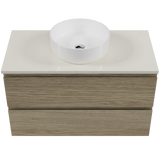 Nevada Plus Vanity 900mm Centre White Gloss Above Counter Basin SilkSurface Top Wall hung (NEVP-V-900-C-SSA-W)