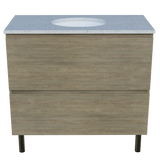 Nevada Plus Vanity 900mm Centre White Gloss Under Counter Basin SilkSurface Top On Legs (NEVP-V-900-C-SSU-L)