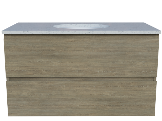 Nevada Plus Vanity 900mm Centre White Gloss Under Counter Basin SilkSurface Top Wall hung (NEVP-V-900-C-SSU-W)