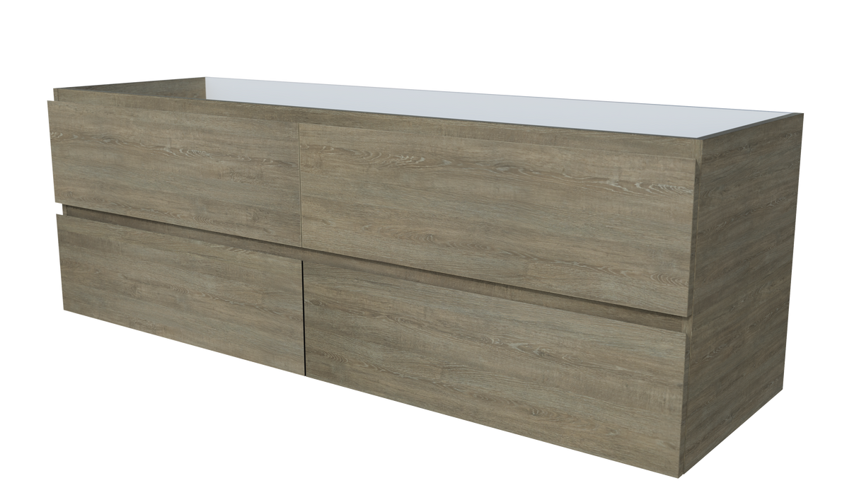 Nevada Plus Cabinet Only 1500mm Right Bowl Wall hung