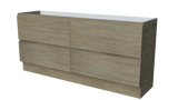 Nevada Plus Vanity 1800mm Left White Gloss Under Counter Basin SilkSurface Top Floor standing
