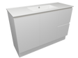Nevada Quickship Vanity 1200mm White Satin Centre Bowl 1 Tap Hole Alpha Top Floor standing (NEVQ-V-1200-C-APH-F)