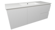Nevada Quickship Vanity 1200mm White Satin Centre Bowl 1 Tap Hole Alpha Top Wall hung (NEVQ-V-1200-C-APH-W)