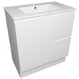 Nevada Quickship Vanity 750mm White Satin Centre Bowl 1 Tap Hole Alpha Top Floor standing (NEVQ-V-750-C-APH-F)