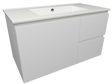 Nevada Quickship Vanity 900mm White Satin Centre Bowl 1 Tap Hole Alpha Top Wall hung (NEVQ-V-900-C-APH-W)