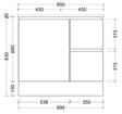 Nevada quickship cabinet only 900mm centre bowl floor standing
