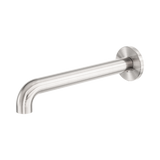 An image of Nero Tapware Zen SS316L Round Basin/Bath Spout Only 230mm Brushed Nickel