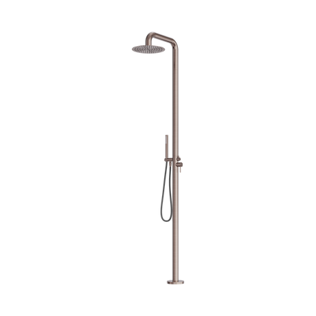 An image of Nero Tapware Zen SS316L Outdoor Freestanding Shower Column Brushed Bronze