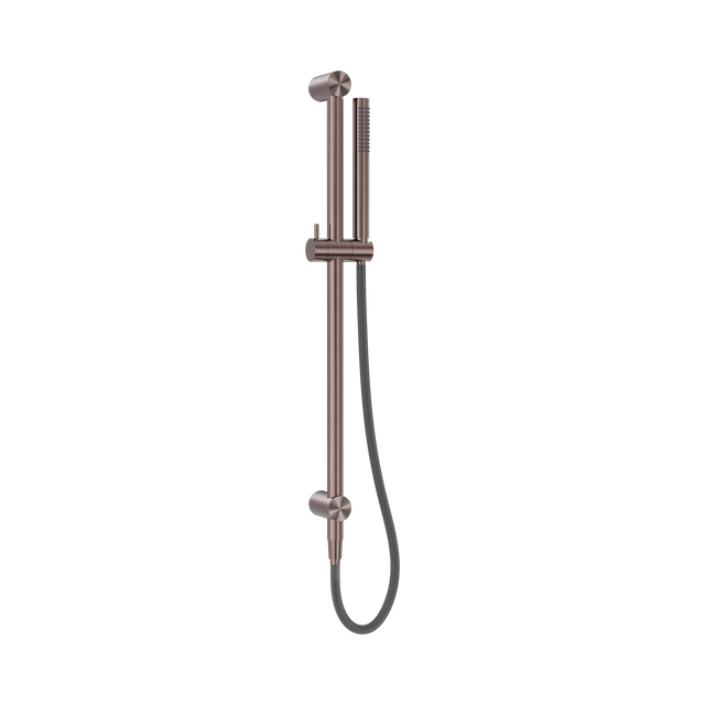 An image of Nero Tapware Zen SS316L Shower Rail With Outdoor Shower Hose Brushed Bronze