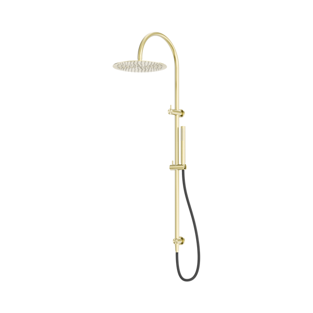 An image of Nero Tapware Zen SS316L Twin Shower With Outdoor Shower Hose Brushed Gold