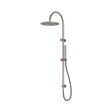 An image of Nero Tapware Zen SS316L Twin Shower With Outdoor Shower Hose Brushed Bronze