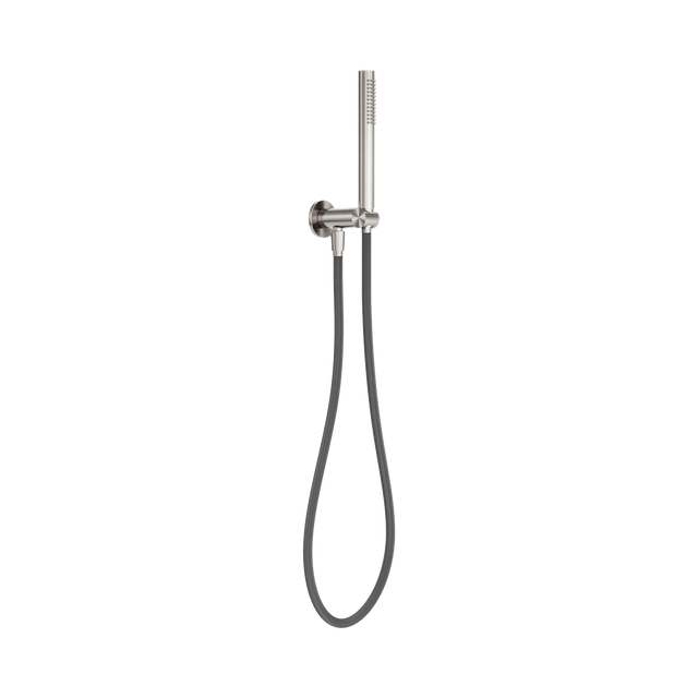 An image of Nero Tapware Zen SS316L Shower On Bracket With Outdoor Shower Hose Brushed Nickel